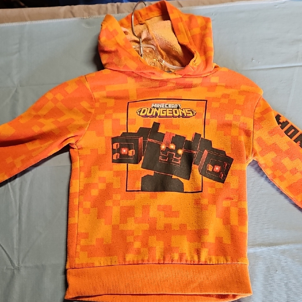 🌟3/$25🌟 MAD Engine Orange Minecraft Hoodie Sweatshirt